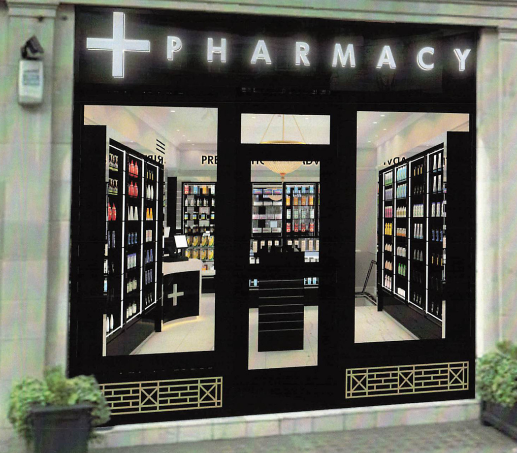 Pharmacy storefront design visualisation